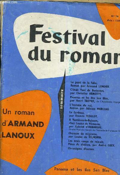FESTIVAL DU ROMAN N26.