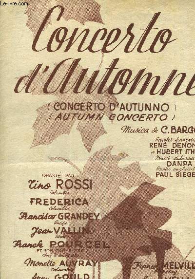 CONCERTO D'AUTOMNE (CONCERTO D'AUTUNNO) (AUTUMN CONCERTO).