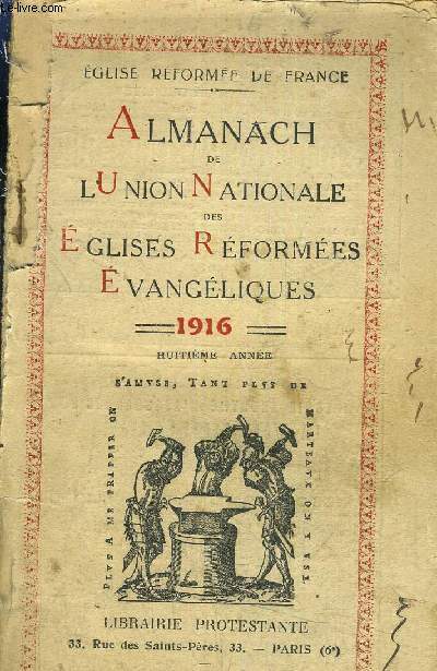 ALMANACH DE L'UNION NATIONALE DES EGLISES REFORMEES EVANGELIQUES.
