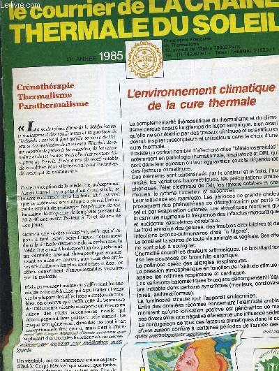 LE COURRIER DE LA CHAINE THERMALE DU SOLEIL 13 ANNEE 1985.