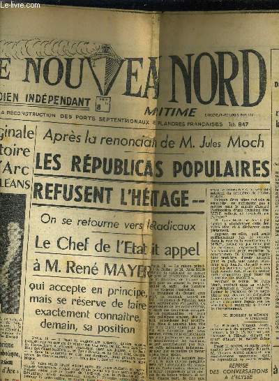 LE NOUVEAU NORD MARITIME N916 - 5EME ANNEE - MERCREDI 19 OCOTBRE 1949.