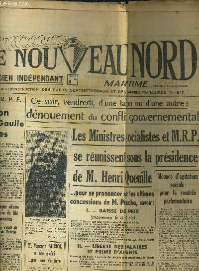 LE NOUVEAU NORD MARITIME N901 - 5EME ANNEE - SAMEDI 1ER OCTOBRE 1949.