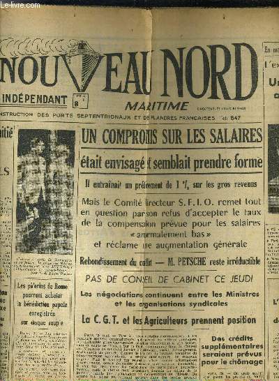 LE NOUVEAU NORD MARITIME N900 - 5EME ANNEE - VENDREDI 30 SEPTEMBRE 1949.