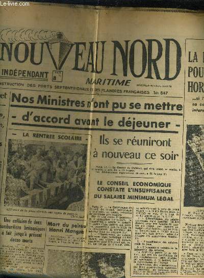 LE NOUVEAU NORD MARITIME N898 - 5EME ANNEE - MERCREDI 28 SEPTEMBRE 1949.