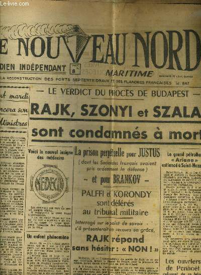 LE NOUVEAU NORD MARITIME N896 - 5EME ANNEE - DIMANCHE 25 SEPTEMBRE 1949.