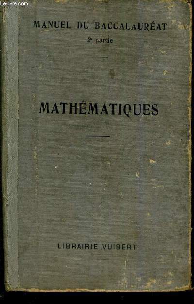 MANUEL DU BACCALAUREAT SECONDE PARTIE (SERIE MATHEMATIQUES) - MATHEMATIQUES.