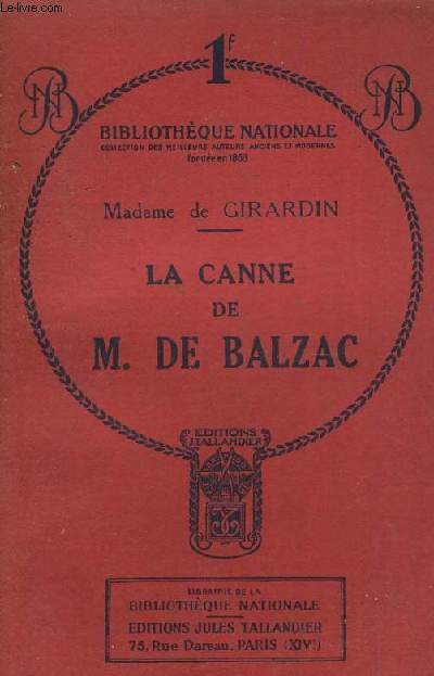 LA CANNE DE M. DE BALZAC.
