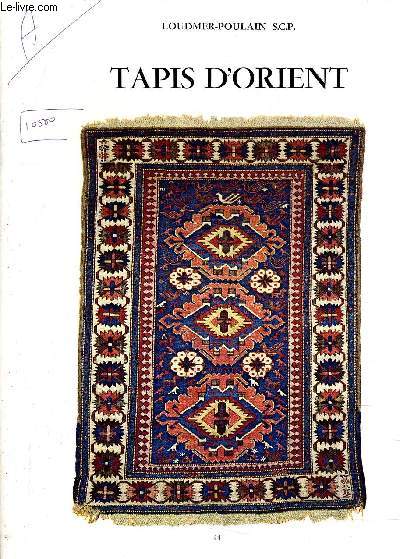 CATALOGUE DE VENTES AUX ENCHERES - TAPIS D'ORIENT DROUOT RIVE GAUCHE SAMEDI 16 DECEMBRE 1978 A 15 HEURES.