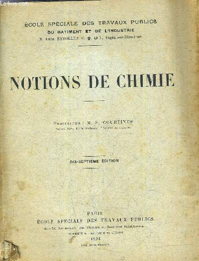 NOTIONS DE CHIMIE / 17E EDITION.