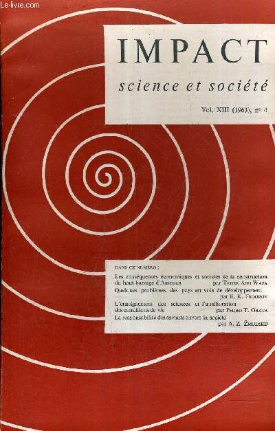 IMPACT SCIENCE ET SOCIETE VOL N13 N4 - 1963.