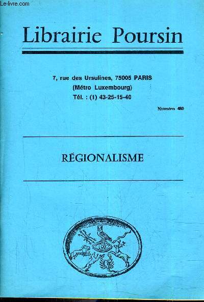 CATALOGUE DE VENTES AUX ENCHERES - LIBRAIRIE POURSIN - REGIONALISME.