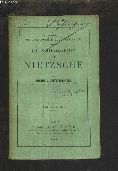 LA PHILOSOPHIE DE NIETZSCHE /8E EDITION.