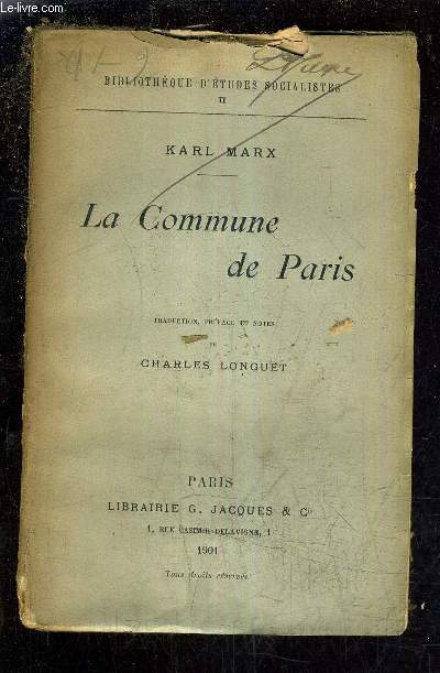 LA COMMUNE DE PARIS / BIBLIOTHEQUE D'ETUDES SOCIALISTES II.