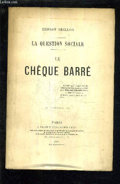 LA QUESTION SOCIALE - LE CHEQUE BARRE.