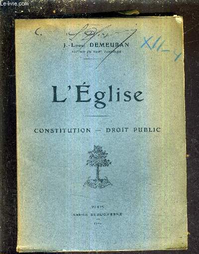L'EGLISE CONSTITUTION DROIT PUBLIC.