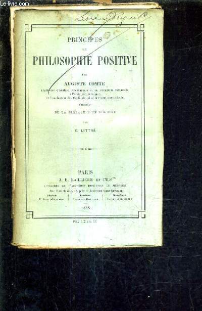 PRINCIPES DE PHILOSOPHIE POSITIVE.