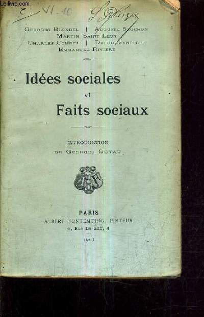 IDEES SOCIALES ET FAITS SOCIAUX.