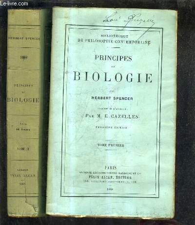 PRINCIPES DE BIOLOGIE - TROISIEME EDITION - EN DEUX TOMES - TOME 1 + TOME 2.