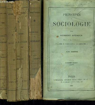 PRINCIPES DE SOCIOLOGIE - EN 4 TOMES.
