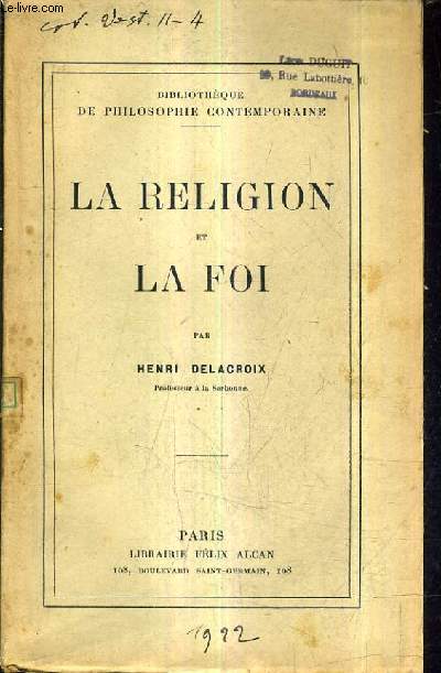 LA RELIGION ET LA FOI.