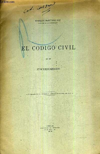 EL CODIGO CIVIL EN SU CINCUENTENARIO (PLAQUETTE).