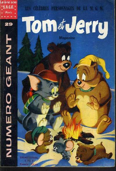 TOM JERRY MAGAZINE - NUMERO GEANT N29 - Tom et Jerry campeurs et sans reproche - nounourse et ourson qui qui skie - foffo pas fouffou foffo - ouisti et titi crane d'or et tole ondule - grands bois jonas jeune as etc ...