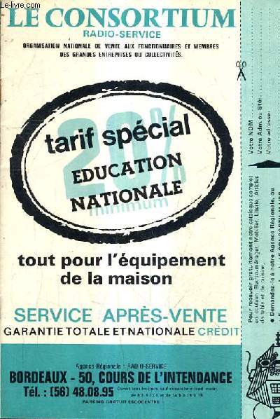 LE CONSORTIUL RADIO SERVICE - TAIF SPECIAL EDUCATION NATIOANAL - CATALOGUE.