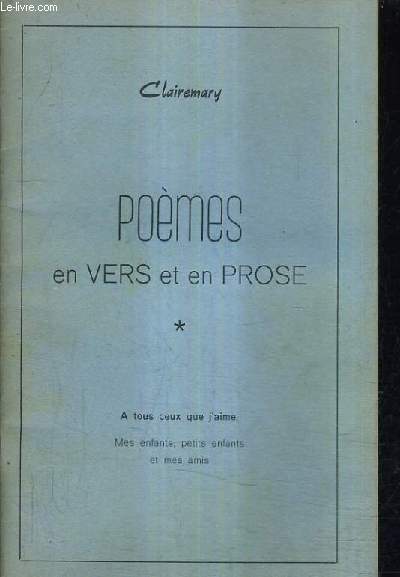 POEMES EN VERS ET EN PROSE.