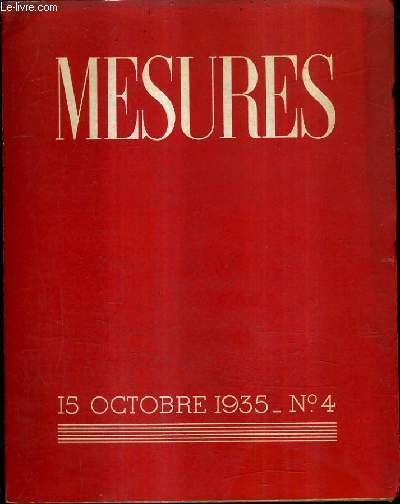 MESURES N4 15 OCTOBRE 1935 -
