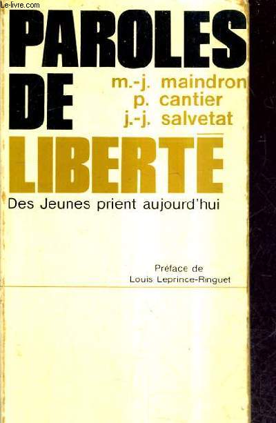 PAROLES DE LIBERTE DES JEUNES PRIENT AUJOURD'HUI.