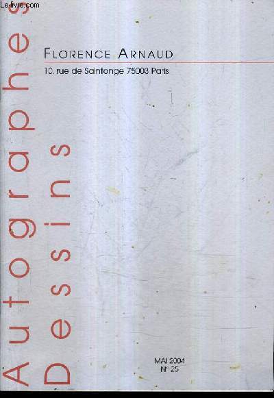 FLORENCE ARNAUD - AUTOGRAPHES DESSINS - MAI 2004 N25.
