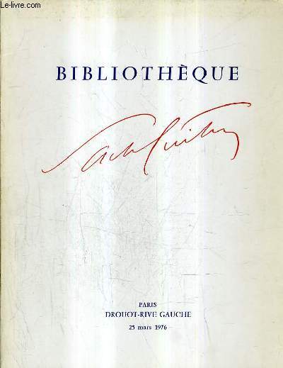 CATALOGUE DE VENTES AUX ENCHERES - BIBLIOTHEQUE DE SACHA GUITRY - VENTE DROUOT RIVE GAUCHE JEUDI 25 MARS 1976.