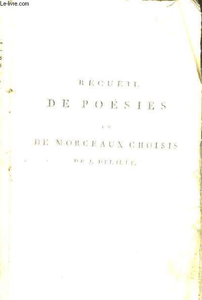 RECUEIL DE POESIES ET DE MORCEAUX CHOISIS.