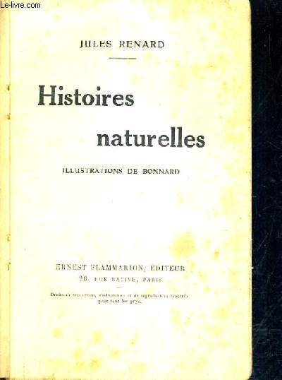 HISTOIRES NATURELLES.