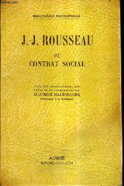 JEAN JACQUES ROUSSEAU DU CONTRAT SOCIAL.