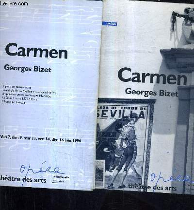 PLAQUETTE : CARMEN GEORGES BIZET - OPERA DE NORMANDIE - THEATRE DES ARTS.