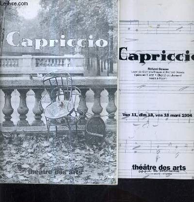 PLAQUETTE : CAPRICCIO - THEATRE DES ARTS OPERA DE NORMANDIE.