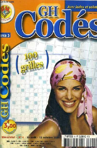 GH CODES FORCE 3 AVEC INDEX ET SOLUTIONS - N4 15 AOUT - 12 OCTOBRE 2005.