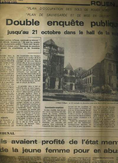 PARIS NORMANDIE - VENDREDI 23 SEPTEMBRE 1983 - ils avaient profit de l'tat mental de la jeune femme pour en abuser - 400 animations pendant une semaine pour promouvoir les activits physiques etc...