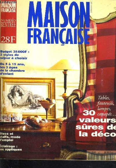 MAISON FRANCAISE NUMERO RENTRE 1994 - arts de la table - aspirateurs - bricolage - chambres d'enfants clairage - isolation - loft - literie - marseille - patchwork - stucs et staffs - terrines etc.