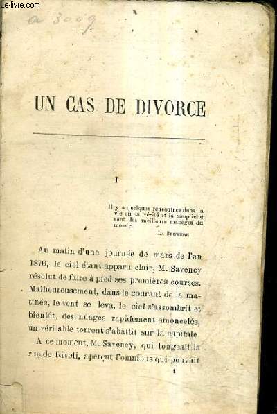 UN CAS DE DIVORCE.