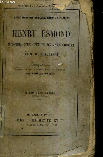 HENRY ESMOND MEMOIRES D'UN OFFICIER DE MARLBOROUGH.