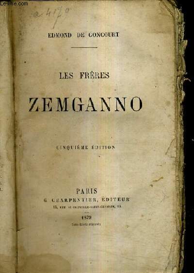 LES FRERES ZEMGANNO / 5E EDITION.