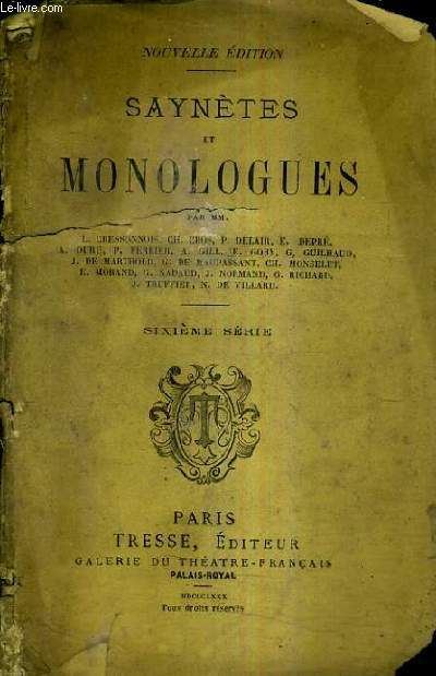 SAYNETES ET MONOLOGUES - SIXIEME SERIE.