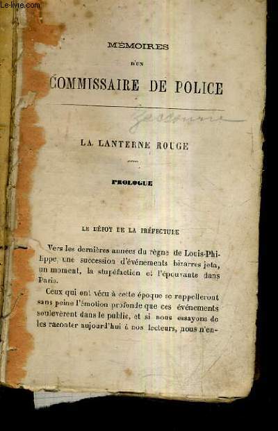 MEMOIRES D'UN COMMISSAIRE DE POLICE.