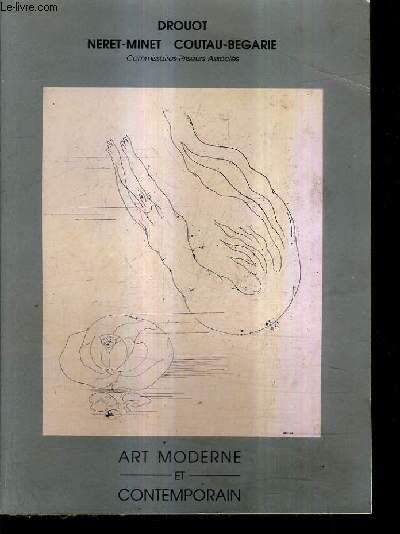 CATALOGUE DE VENTES AUX ENCHERES - ART MODERNE ET CONTEMPORAIN EXCEPTIONNEL ENSEMBLE DE GRAVURES LITHOGRAPHIES LIVRES ILLUSTRES ET OEUVRES UNIQUES - DROUOT RICHELIEU SALLE 11 MERCREDI 12 DECEMBRE 1990.