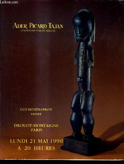 CATALOGUE DE VENTE AUX ENCHERES - AFRIQUE OCEANIE AMERIQUE DU NORD - VENTE A PARIS DROUOT MONTAIGNE LUNDI 21 MAI 1990.