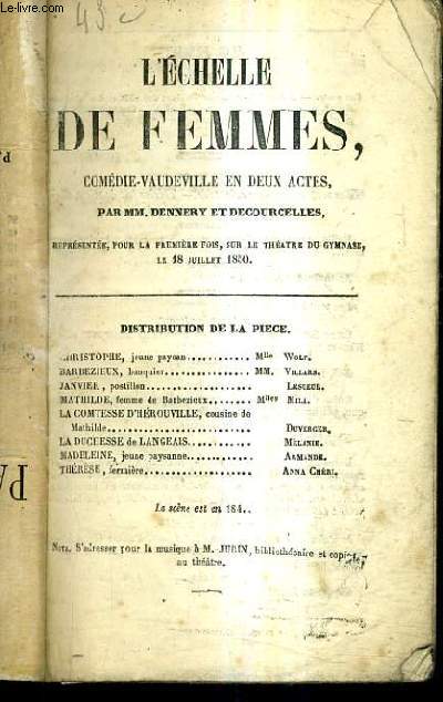 L'ECHELLE DE FEMMES COMEDIE VAUDEVILLE EN DEUX ACTES.