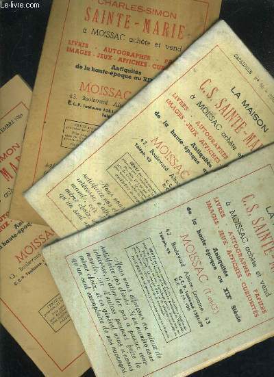 LOT DE 4 CATALOGUES DE LA MAISON CHARLES SIMON SAINTE MARIE - N65 AVRIL MAI 1961 + N66 JUIN JUILLET 1961 + N85 MAI 1964 + N101 SEPTEMBRE 1966.