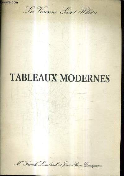 CATALOGUE DE VENTES AUX ENCHERES - TABLEAUX ET SCULPTURES DU XIXE A L'EPOQUE MODERNE PEINTRES CONTEMPORAINS PEINTRES PAYSAGISTES - LA VARENNE SAINT HILAIRE SAINT MAUR HOTEL DES VENTES - 16 JUIN 1990.